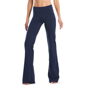 Safort 31" Inseam Regular Tall Bootcut Yoga Pants Flared Leg Dress Pants with Pockets for Casual (Large, Style5-blue)