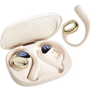 Open Ear Earbuds, Bluetooth 5.4 Wireless Earbuds with Earhooks, 70Hrs Playtime Bluetooth Earphones with LED Display Charging Case, HiFi Stereo IP7 Waterproof for Sports, Running, Workout