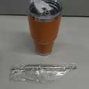 Climate Stainless Steel Metal Tumbler Drink Container with Straw - Orange