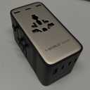 Momax 9-in-1 High-Power Universal Travel Adapter, 205W GaN Worldwide Charging Hub with 6 USB-C & 1 USB-A, AC Outlet, Type A/C/G/I Plugs for 200+ Countries, Safe for Laptops, Phones, Cruise Ready