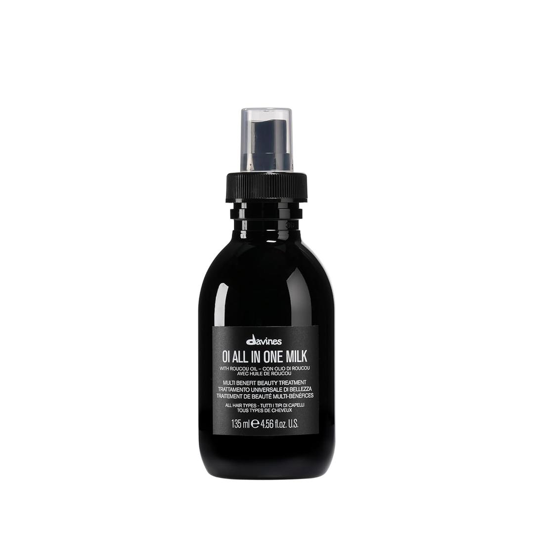 Davines OI All In One Milk, Hair Leave-in Conditioner Multi-Function Spray Treatment - Detangles, Controls Frizz & Heat Protectant - Weightless Antioxidant Roucou Oil Formula
