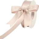 Champagne Satin Ribbon 1 Inch Champagne Ribbon for Christmas Tree Decorations Wedding Decor Bouquet Gift Wrapping Crafts - 25Yards (Vanilla)