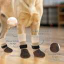 EXPAWLORER Anti Slip Dog Socks to Prevent Licking Paws,Dog Shoes for Hot Pavement, Dog Booties for Hardwood Floors, Dog Boots & Paw Protectors with Grippers for Small Medium Large Senior Dogs Khaki XL