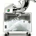 PYY Snow Cone Machine - Commercial Stainless Steel Ice Crusher Shaver, Electric Crushed Shaved Snowcone Maker with All-Copper Motor (Silver)