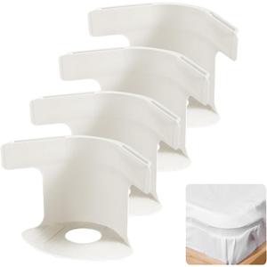 Bed Sheet Holder 4Pack,Ultra Secure Mattress Fit,Banish Slipping & Wrinkles, Adjustable and Durable Elastic Straps with Extra - Strong Grip for Every Bed Size(4, White)