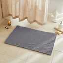 TYUU Waffle Bath Mat, Boho Bathroom Rugs Non Slip Washable Super Absorbent Quick Dry Bath Mat Farmhouse Bathroom Decor, 36"x24" Grey