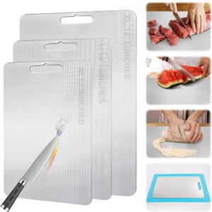 Titanium Cutting Board for Kitchen Stainless Steel Cutting Board Metal Yamato Cutting (11.8"L x 0.1"W)