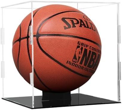 Basketball Display Case, Clear Acrylic Soccer Ball Display Case with Stand, Basketball Case Display Box for Autographed Basketball, Soccer Ball, Volleyball