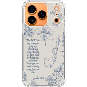 Biblical Quotes Floral Phone Case Compatible with iPhone 17 Pro Max, Bible Sayings Phone Cover for iPhone 17 Pro Max