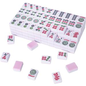 TIASUSAN American Mahjong Tile Set with 166 Pink Back Tiles (1.2”, Tiles Only), Mahjong Game Set