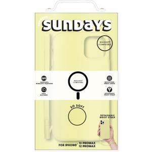 Forever Sundays iPhone Cases - Soft Silicone, MagSafe, Kickstand, Detachable Strap & 3-in-1 Protection Kits Options for iPhone 12/13/14 Models - Slim Shockproof Cases with Access to All Ports & Camera (Pastel Yellow)