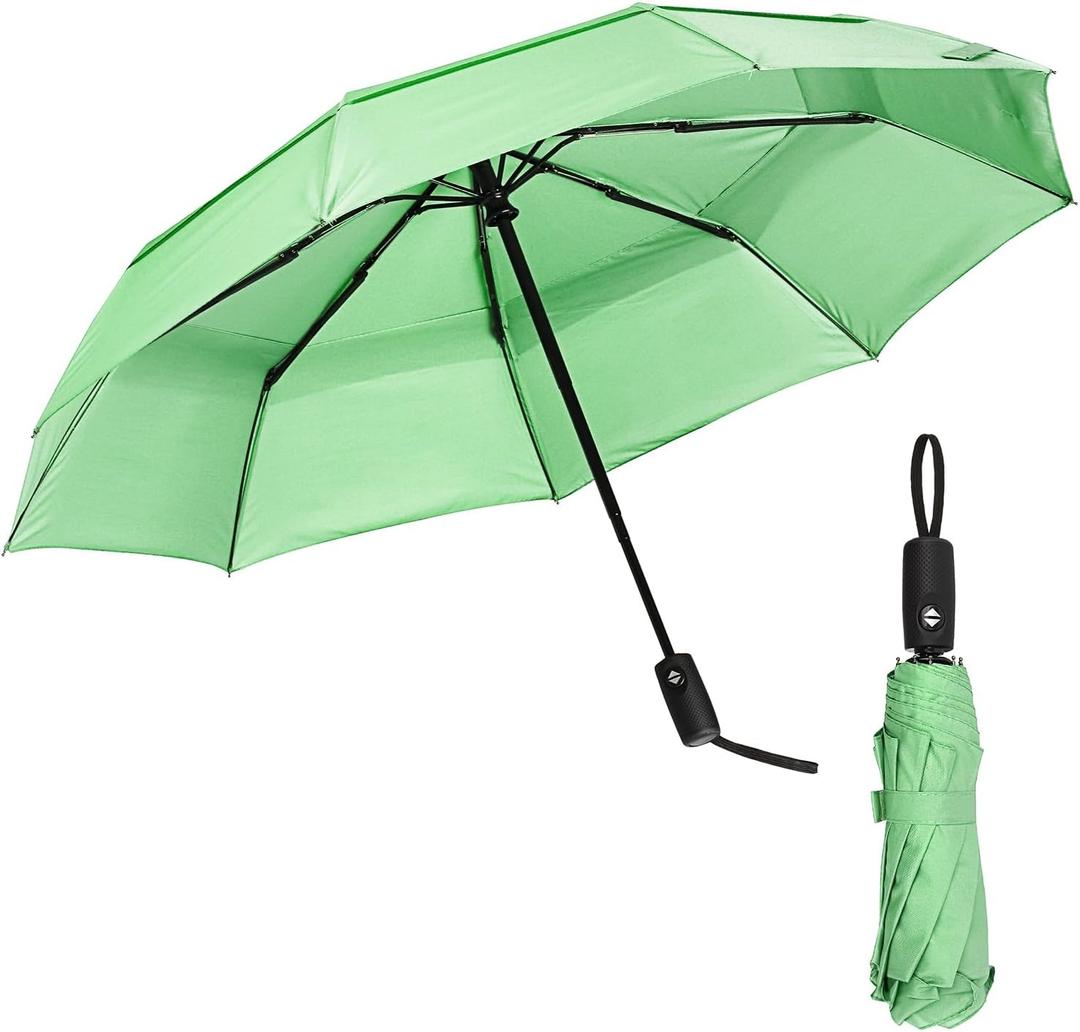 Mr. Pen Windproof Travel Umbrella - Light Green, Automatic, Compact, Rain & Windproof