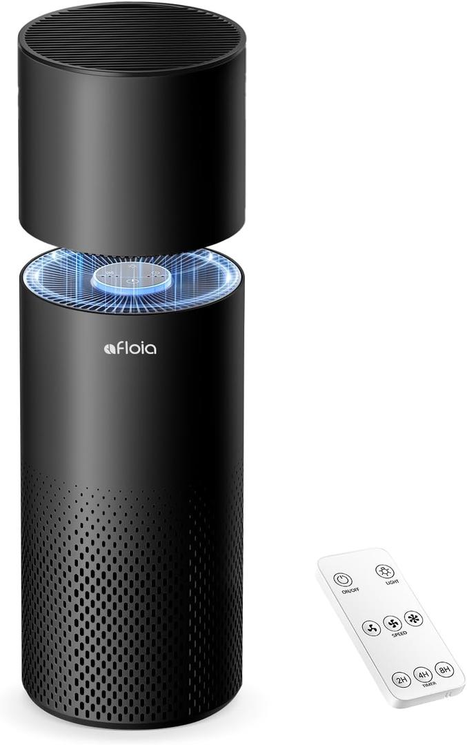 Afloia Humidifier and Air Purifier in One, Air Purifier and Evaporative Humidifier Combo for Home, 24dB Quiet Air Cleaner Remove Pets Dust Dander Hair Allergy Pollen Smoke Smell for Room, Black