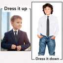 Alberto Danelli Boys Dress Shirt with Matching Tie and Handkerchief, Long Sleeve Button Down, Pocket (White, M)