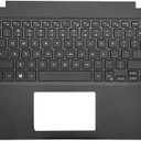 Replacement Laptop Upper Case Palmrest Non-Backlit Keyboard Assembly Part for Dell Latitude 3490 E3490 0P8YTM P8YTM Black
