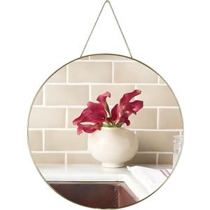 Funerom Gold Round Wall Mirror 15.4 Inches Circle Mirror Bathroom Mirrors for Over Sink