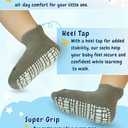 RATIVE Anti Slip Ankle Socks with Grips for Baby Toddler Kids Boys Girls 4 Pack Assorted Colors 6-12 Month
