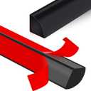 Flexible Quarter Round Molding Peel and Stick Rubber Trim Molding Double-Sided Self Adhesive Wall Corner Trim for Floor, Bathrooms, Countertops (1/2 W x 1/2 H x 40 Ft, Black)