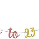 WEIANDBO Cheers to 23 Years Rose Gold Glitter Banner,Pre-Strung,23rd Birthday/Wedding Anniversary Party Decorations Bunting Sign Backdrops,Cheers to 23 Years