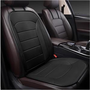 Zpana Car Seat Cushion, Leather Soft Breathable Non-Slip Vehicle Front Driver Seat Cover Pad, Comfortable Auto Interior Chair Protector Cushion, Universal for Truck SUV Sedan (Black)
