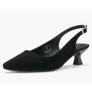 Women's Slingback Kitten Heels - Closed Pointed Toe Low Heels Comfortable Dress Shoes for Wedding, Bridal, Business, Office, Work, Casual Pumps 8.5 Black