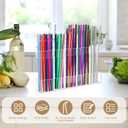 2 Pack Large Acrylic Straw Holder for Cabinet, Straw Organizer with 12 Double-sided Tape and 25 Colorful Labels, Glass Straw Storage for Kitchen Cabinets,Reusable Straw Dispenser for Counter.