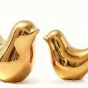 Notakia Gold Home Decor Small Birds Statues Modern Style Decorative Ornaments for Living Room Decor, Bedroom, Office Desktop, Cabinets (2Pcs Gold Birds)
