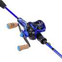 One Bass Fishing Rod and Reel Combo, IM7 Graphite 2 Pc Blank Baitcasting Combo, Spinning Rod with Super Polymer Handle