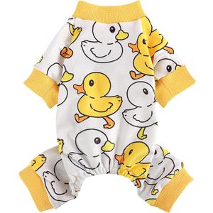 Dog Pajamas for Small Dogs Girl Boy Soft Cute Pet Pjs Fall Winter Warm Puppy Onesie Pet Clothes Stretchable Jumpsuits Puppy Sweaters Outfits for Chihuahua Yorkie Cat (Duck, XS)
