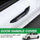 Shademax 4PCS Door Handle Protector for 2020-2024 2025 Tesla Model Y/ 2026 Model Y Juniper/ 2021-2025 2026 Model 3 Handle Cover Wrap Door Sill Protector Covers Accessories Anti-Freeze Glossy Black