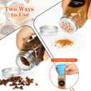 DkOvn 12pcs Glass Spice Jars, 4oz Empty Spice Jars with Metal Caps, Labels, Shaker Lids, Collapsible Funnel, Chalk Pen, Seasoning Organizer for Spice Rack