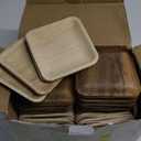 150 Pieces Palm Leaf Square Bamboo Plates Disposable Wood Dinnerware Set Leaf Plates for Weddings Catering Events Birthday Summer Party(6 Inch)