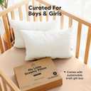 KeaBabies 2-Pack Toddler Pillows 2 Year Old to 5-14x20 Soft Organic Cotton Kids Pillow for Sleeping, Travel, School, Daycare, Nap, Toddler Bed, Machine Washable, Without Pillowcase (Soft White)
