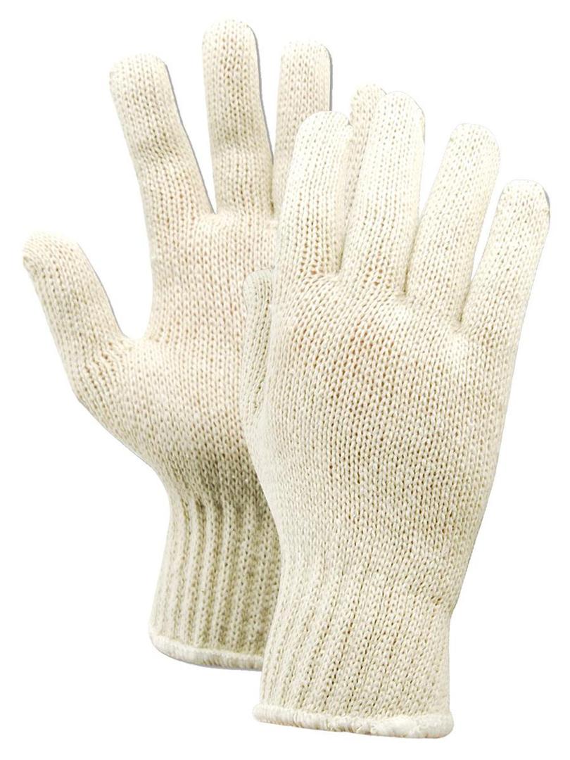 MAGID KnitMaster T132/T132C Cotton/Polyester Glove, Knit Wrist Cuff, 10" Length, X-Small (12 Pair) (Natural)