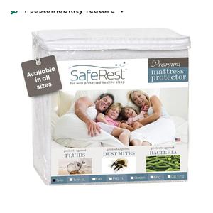 SafeRest Waterproof Twin Size Mattress Protector - Fitted with Stretchable Pockets - Machine Washable Cotton Mattress Cover for Bed