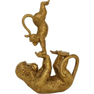 Deco 79 Polystone Monkey Decorative Sculpture Home Decor Statue, Accent Figurine 8" x 3" x 11", Gold