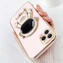 Compatible with iPhone 12 Pro Max Case Cute 3D Astronaut Stand Design Camera Protection Shockproof Soft Back Cover for Apple iPhone 12 Pro Max Phone Case Pink