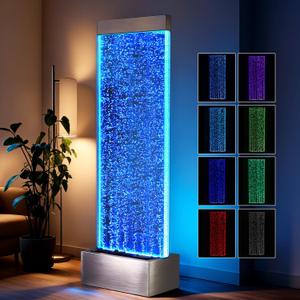 Jocoevol Bubble Wall Waterfall Fountain, Acrylic Floor Standing Water Wall
63.4" x 19" Indoor Water Fountains with Changing LED Color Lights Remote Control, Housewarming, Home, Wall Decor