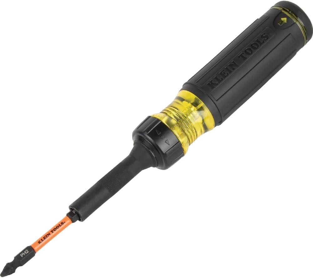Klein Tools 32313HD 13-in-1 Multi-bit Ratcheting Screwdriver, Double-Ended Impact Bit Set, 12 Impact Driver Bits and 1/4-Inch Nut Driver Klein Tools 32313HD 13-in-1 Multi-bit Ratcheting Screwdriver, Double-Ended Impact Bit Set, 12 Impact Driver Bits and 1/4-Inch Nut Driver