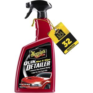 Meguiar's Quik Detailer, Mist & Wipe Car Detailing Spray, Clear Light Contaminants and Boost Shine with a Quick Detailer Spray that Keeps Paint and Wax Looking Like New, 32 oz