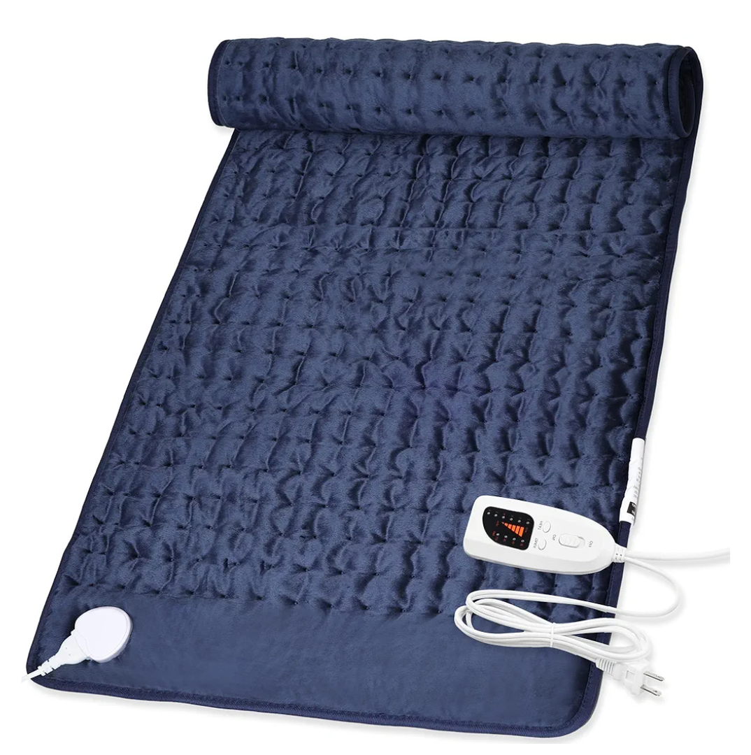 Deepsoon Heating Pad,Electric Heating Pads for Back,Neck,Abdomen,Moist Heating Pad for Shoulder,Knee,Arms,Legs,Dry/Moist Heat & Auto Shut Off,Christmas Gifts for Men and Women,Navy Blue,40x20 Inch