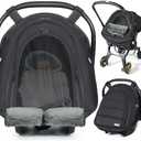 Orzbow Winter Car Seat Cover Baby | Waterproof Infant Carseat Cover Compatible with Doona Car Seats and Strollers, Breathable Baby Carseat Canopy, Baby Winter Essentials, Black