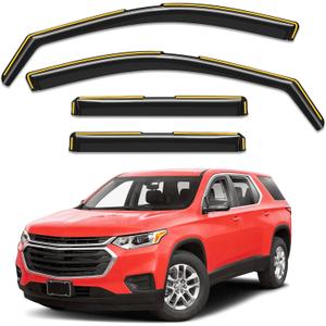 in-Channel Window Rain Guards Fit for Chevy Chevrolet Traverse 2018 2019 2020 2021 2022 2023, Extra Durable Window Visors Window Deflectors Vent Visors Vent Shades Car Accessories-4 pcs
