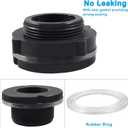 1 Pack 1-1/2 PVC Bulkhead Fitting, Bulkhead Tank Connector Adapter Fitting for Rain Barrels, Water Tank, Aquariums - Dark Grey