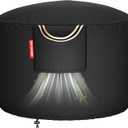 [2026 Upgraded Fabric] Fire Pit Cover Round for 33''-36''D Fire Pit, Heavy Duty Waterproof Patio Fire Bowl /Table Cover with Air Vent, Handle & Tightening Drawstring, 36"Dia x 20"H -Black
