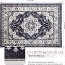 Modern Area Rug 5x7 Feet Soft Polyester Floor Rug for Living Room & Bedroom Lightweight, Durable, Low-Pile Carpet 0.2" Thick Easy Care (Black&White, 5x7)