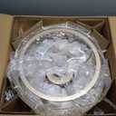 20" Gold Fandelier Ceiling Fan with Light, Caged Flower Chandelier Ceiling Fans with Lights Remote Control, Mid-Century Modern with 6 Speeds for Bedroom, Nursery (Yellow)