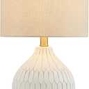 Signature Design by Ashley Ceramic Table Lamp, Bedside, Antique White