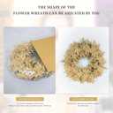 Artificial DIY Fall Wreath for Front Door - 18" Maple Leaf Autumn Wreath, Thanksgiving Decor for Indoor Outdoor Window Wall Door (Yellow)