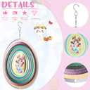 Chunful 3D Easter Bunny Wind Spinners Outdoor Hanging Ornament Gifts 10 Inch Kinetic Hanging Sculpture for Outdoor Indoor Garden Decoration Yard Art(Egg Style)